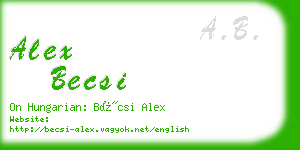 alex becsi business card